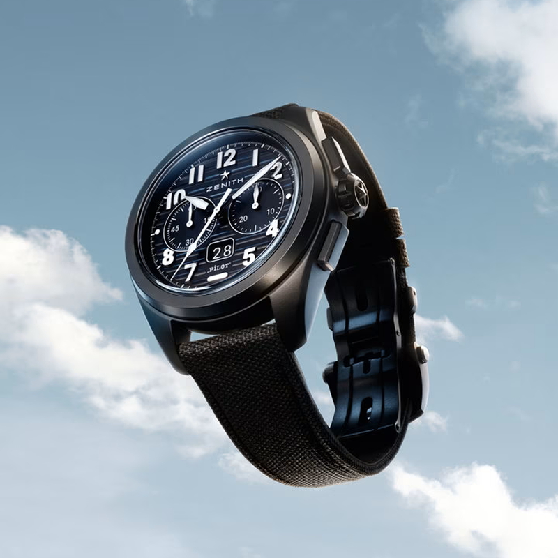 Parte trasera del nuevo Zenith Pilot Big Date Flyback